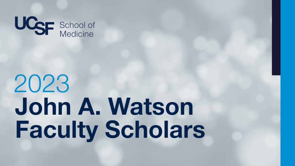title slide with text that says, 2023 John A. Watson Faculty Scholars